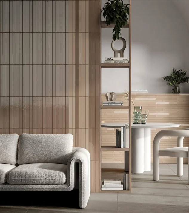 The shades Nudo Lux, Dune Lux, and Terra Lux reinterpret modern design with vertical relief and a delicate sheen that plays with natural light.
Twiggy turns walls into design features, not background elements.
#TwiggyTiles #ItalianDesign #GrooveTilesAndStone #InteriorArchitecture